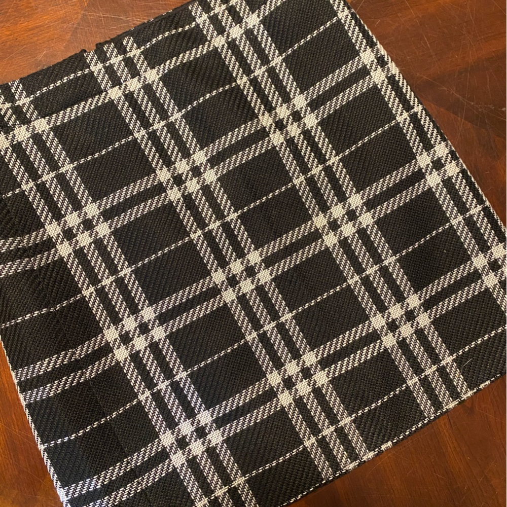 J. Crew Black and White Midi Skirt with Classic Plaid Design - Picture 2 of 3
